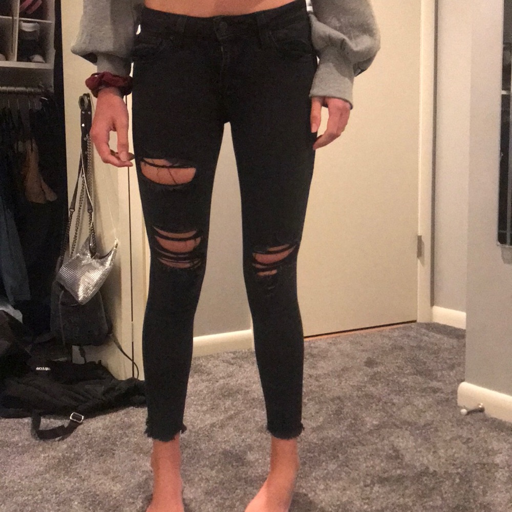 just black ripped jeans